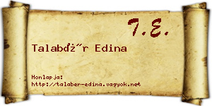 Talabér Edina névjegykártya