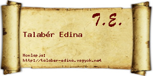 Talabér Edina névjegykártya